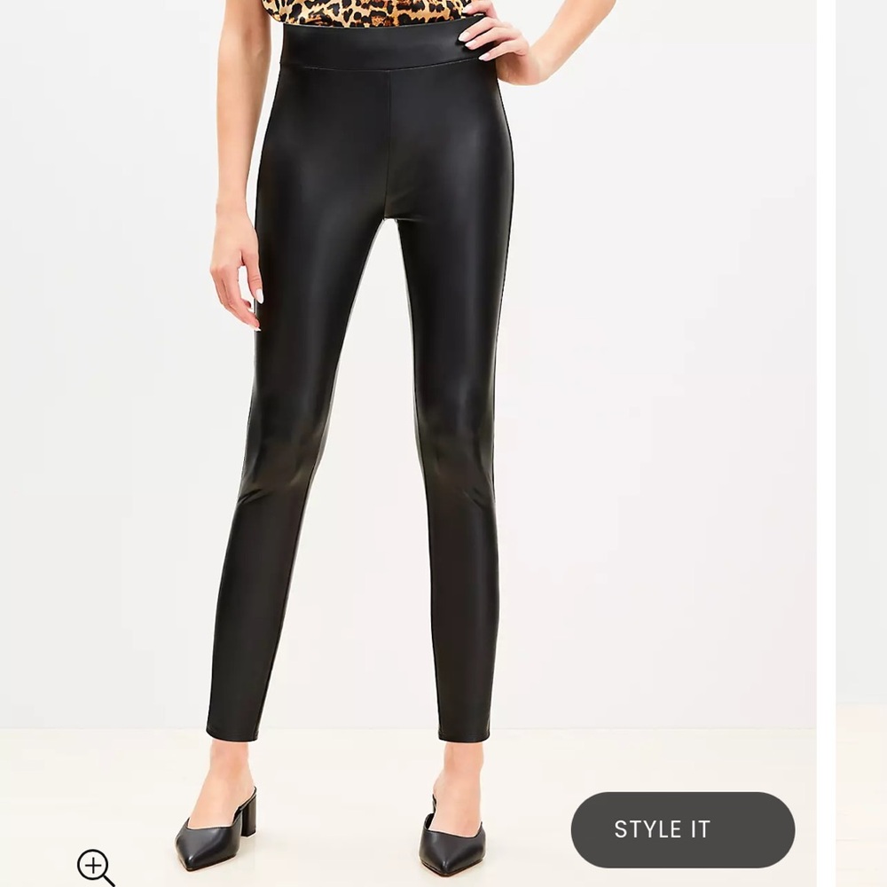 Loft Black Faux Leather Leggings